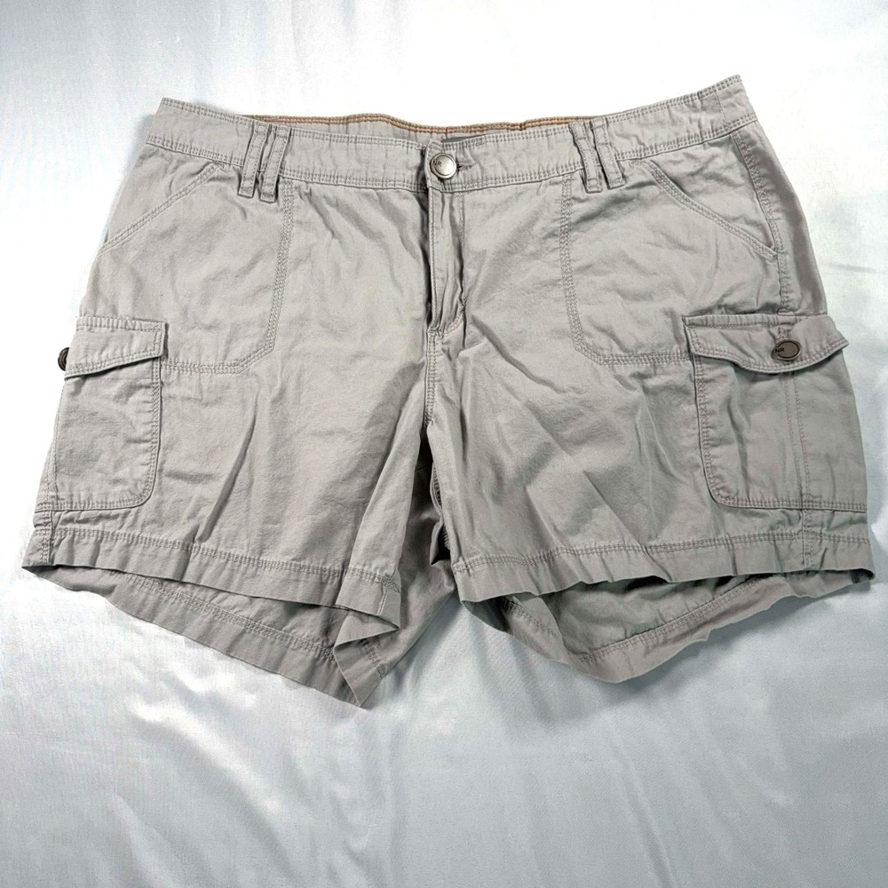 Natural Reflections Cargo Shorts Womens 14 Gray Utility Hiking 36x5 Pockets